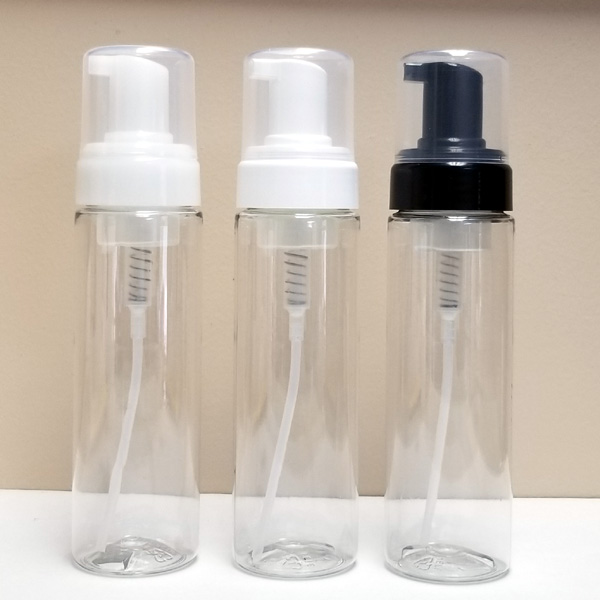 210mL PET CLEAR Bottles with Foam Pumps (24 Pack) : Foaming Soap